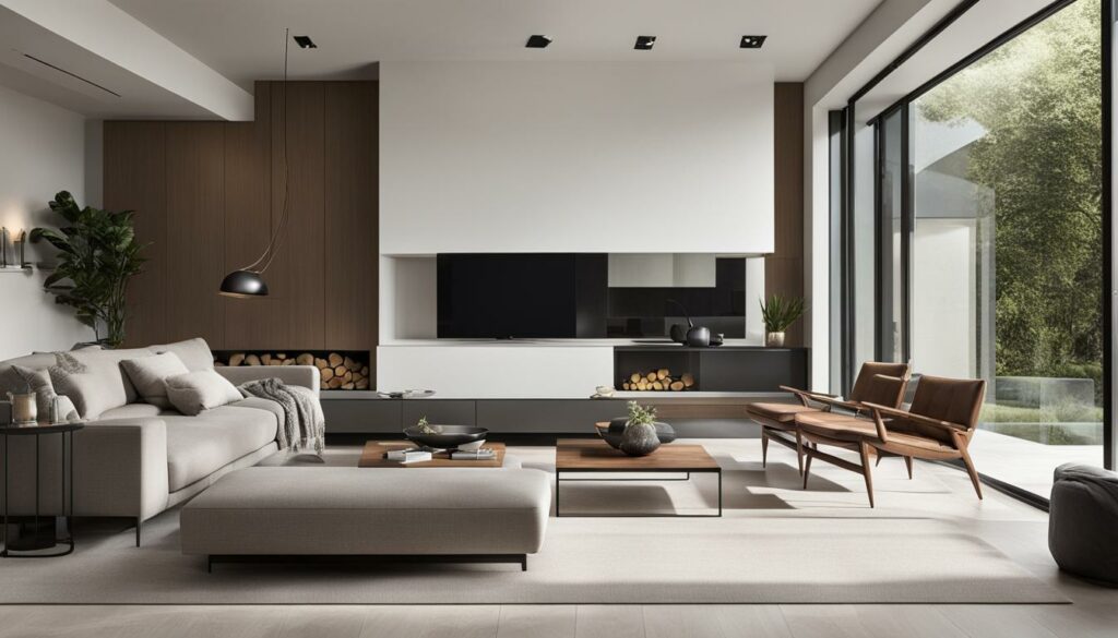 Eenvoudige inrichting en modern design