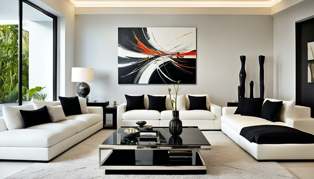 Moderne inrichting met minimalistische kunst
