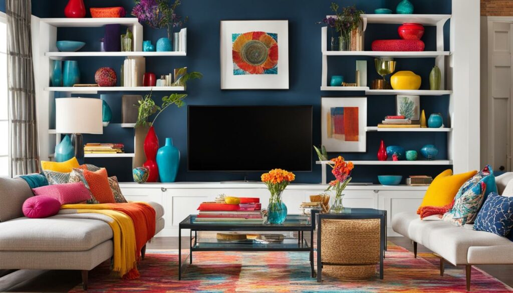 kleurrijke interieurstyling met accessoires